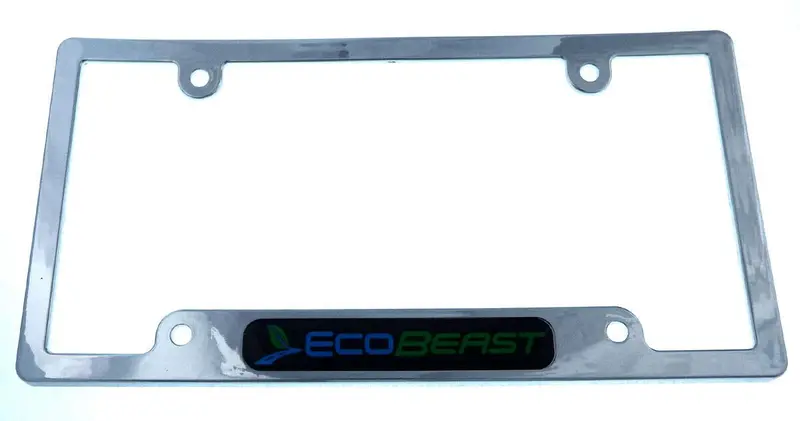 Ecobeast Black Chrome License Plate Frame – Eco-Friendly Plastic Tag Holder (CP08)