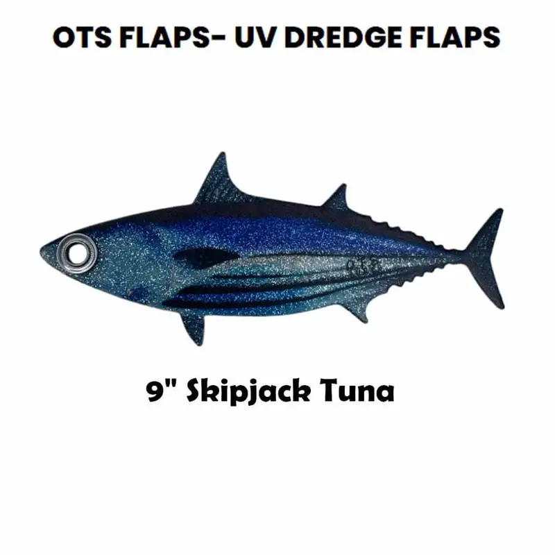 Fish Razr OTS 9-Inch Skipjack Flaps – 6-Pack Saltwater Trolling Bait
