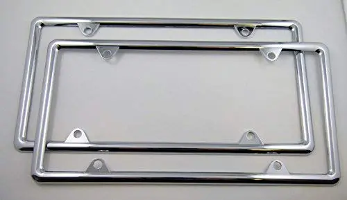 Flexible Slim Chrome Plastic License Plate Frames – Durable Dual-Pack