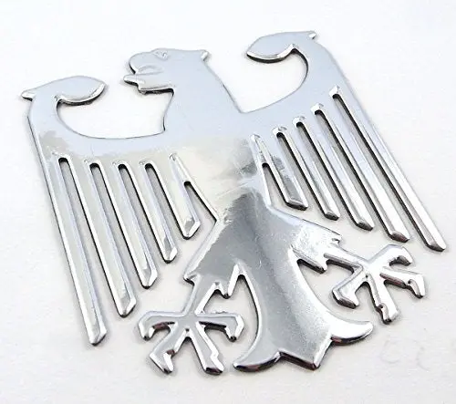 German National Eagle Chrome Decal – 3D Flexible Car & Bike Emblem (2.5 Inches)