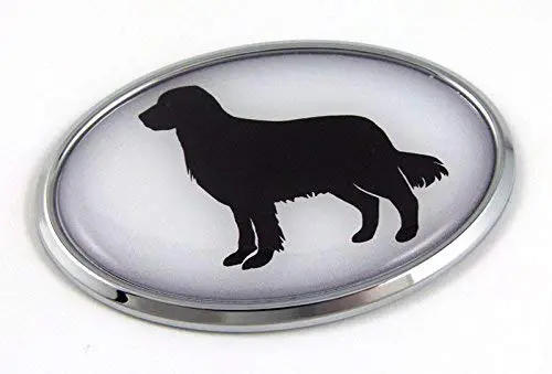Golden Retriever 3D Chrome Pet Emblem – Warm-Toned Dog Breed Decal