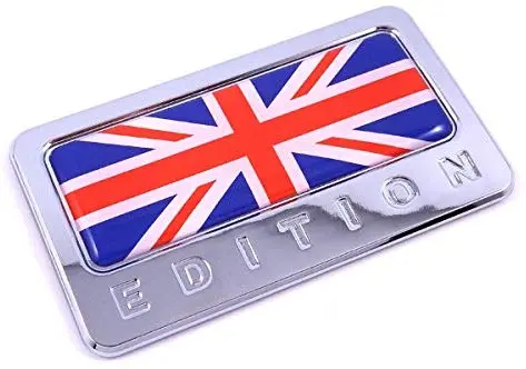 Great Britain Flag Domed Chrome Emblem Sticker for Cars and Motorcycles
