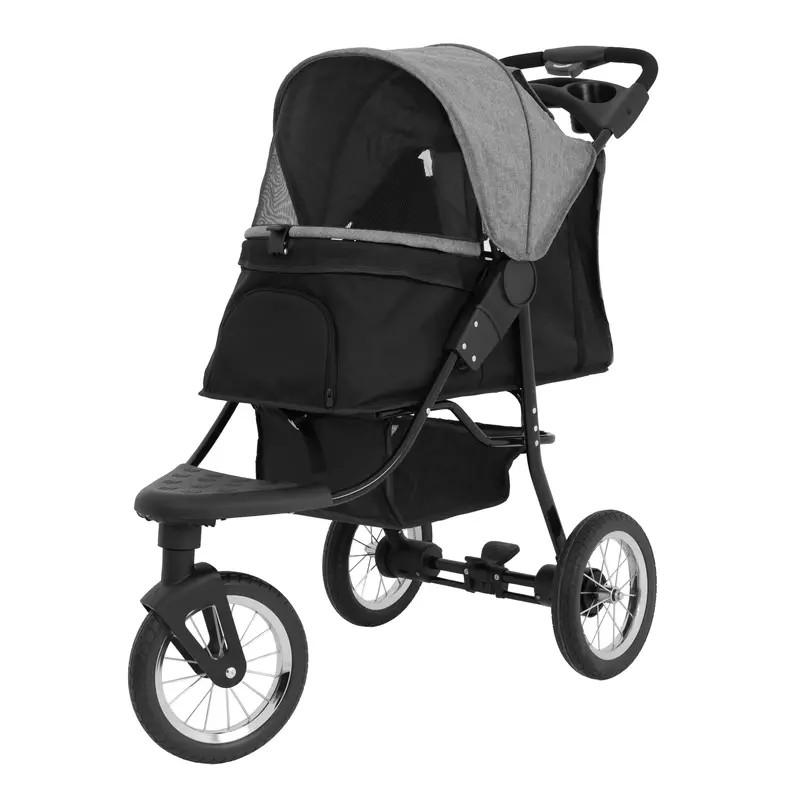 Grey Pet Jogger Walking Harness with Reflective Trim