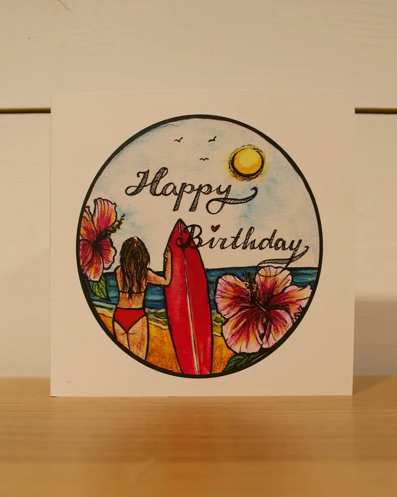 Hand-Designed Happy Birthday Greeting Card