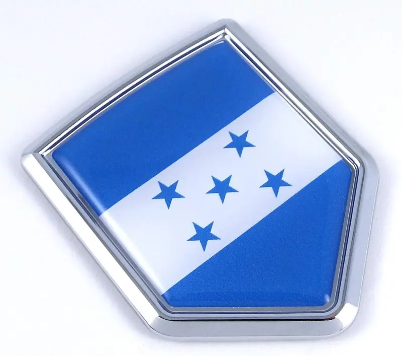 Honduran Flag Dome Chrome Car Decal – Vibrant National Emblem Sticker