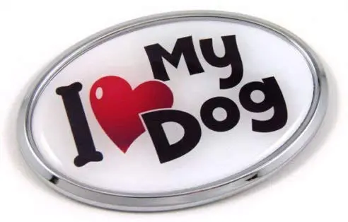 I Love My Dog Chrome Pet Appreciation Decal – Universal Canine Tribute Sticker