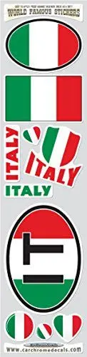 Italian Flag Chrome Decals – 10-Piece Vinyl Sticker Set Inspired by Italy’s Green-White-Red Banner
