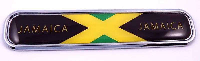Jamaica Flag Chrome Emblem – Large 5.3″ 3D Vehicle Decal for Cars, Bikes & Boats