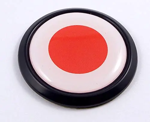 Japan Flag Decal – Compact 3D Black Round Bumper Sticker (1.85″)