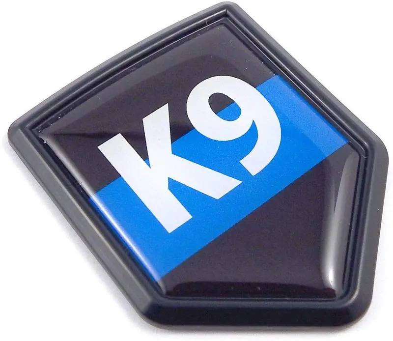 K-9 Police Thin Blue Line 3D Decal – Black Shield Automotive Crest Sticker