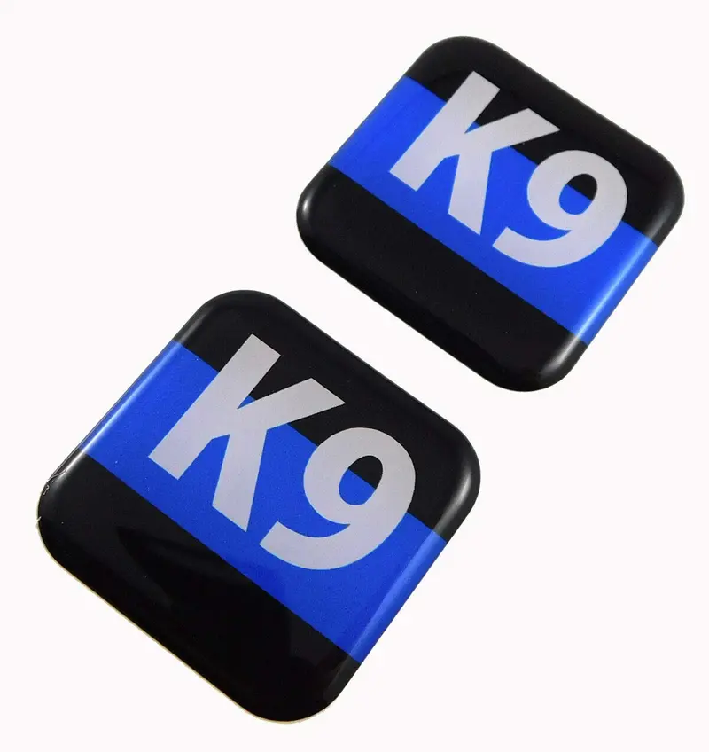K-9 Police Unit Domed Decal – 1.5″ Square Gel Sticker for Law Enforcement Vehicles