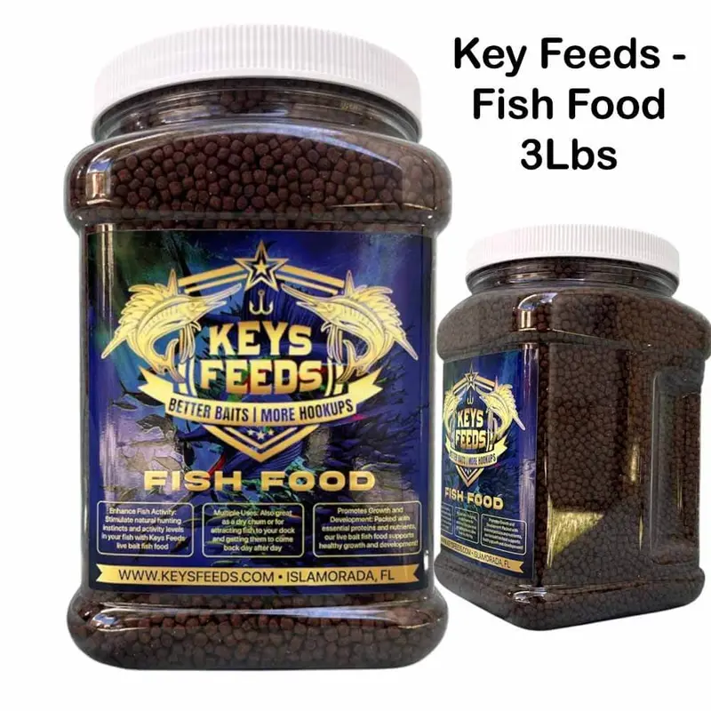 Keys Feed Live Bait Fish Food – 3-Pound Container for Baitfish Health and Vitality