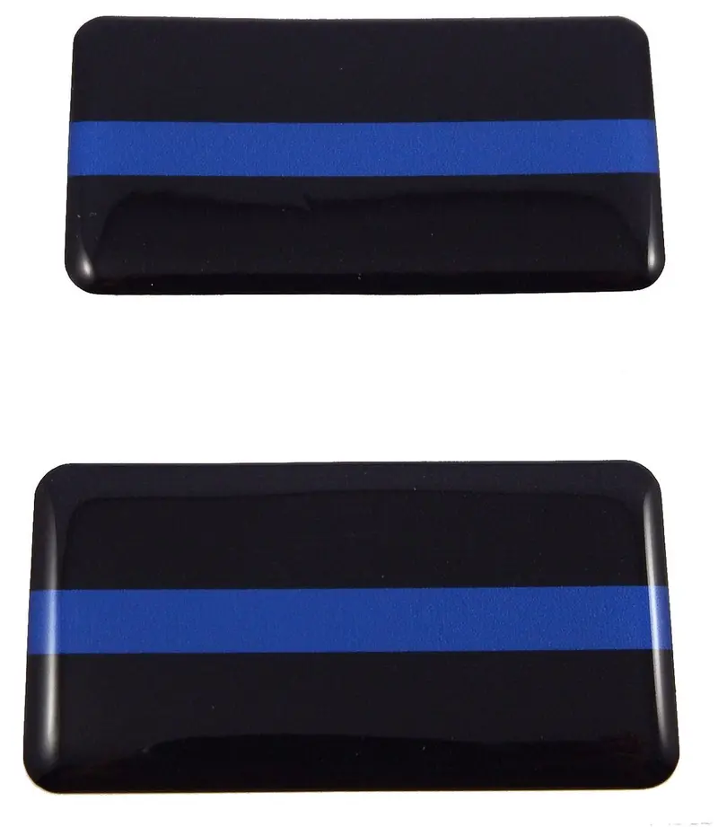 Law Enforcement Thin Blue Line 3D Domed Decal Set – 2.6-Inch Dual-Piece Tribute Sticker