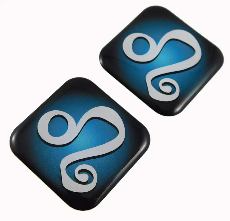 Leo Zodiac Decal Sticker – 1.5″ Square Domed Gel Emblem for Cars and Bikes
