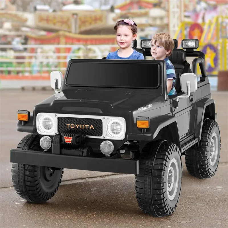 Licensed 12V Toyota FJ40 Ride-On Truck for Kids – 2-Seater Electric Vehicle with Remote Control & LED Laser Light Effects