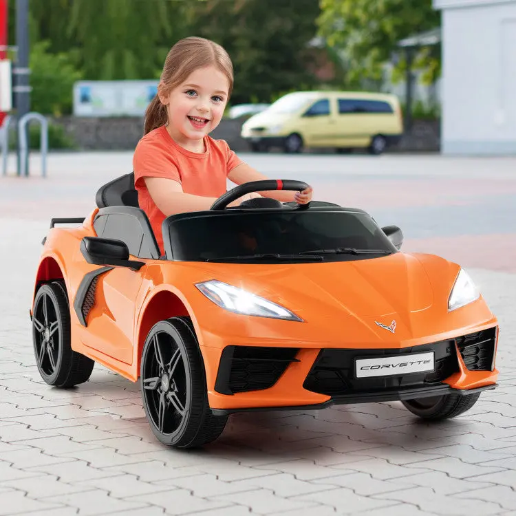 Licensed Chevrolet Corvette C8 Ride-On Car: Bluetooth Audio, Remote Control & MP3 Support for Kids