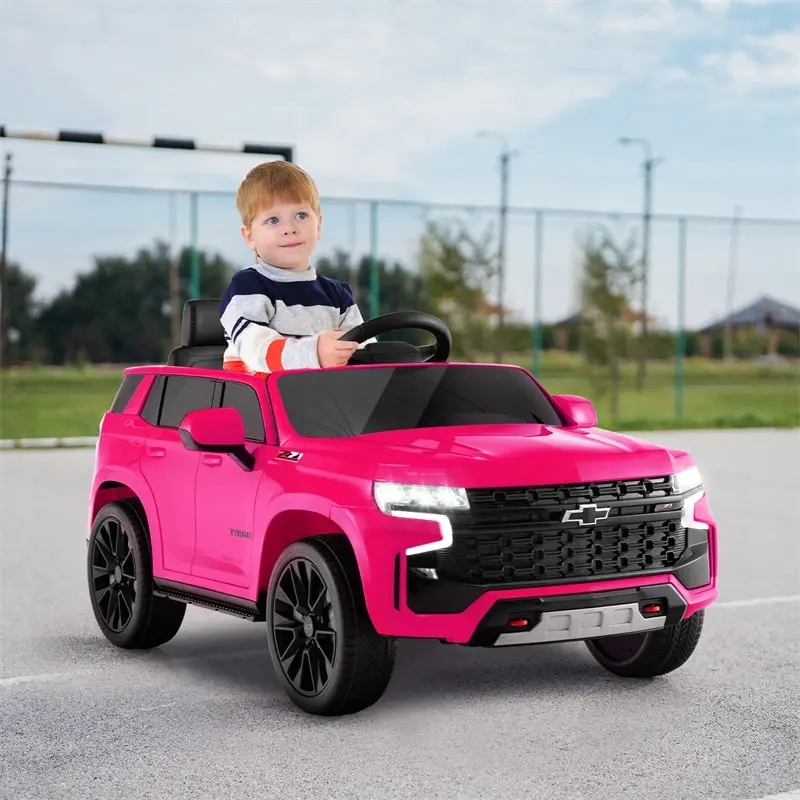Licensed Chevrolet Tahoe Ride-On SUV: 12V Electric Vehicle with Remote & Spring Suspension