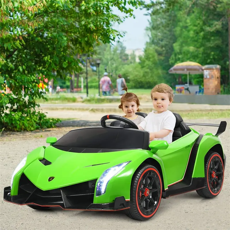 Licensed Lamborghini Ride-On Car: 12V 2-Seater Electric Vehicle with Remote & LED Lighting