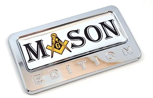 Masonic Symbol Domed Chrome Emblem Sticker for Vehicles and Motorcycles