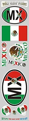 Mexican Flag Chrome Decals – 9-Piece Vinyl Pack Celebrating Mexico’s Tricolor Design