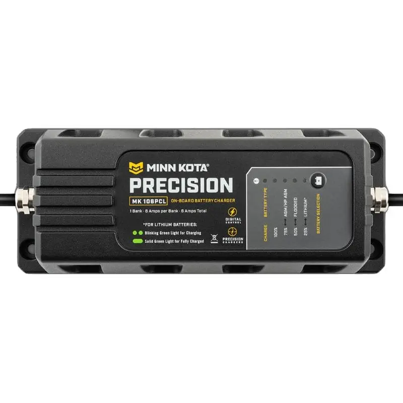 Minn Kota MK-106 Onboard Precision Charger: Single-Bank, 6A Lithium-Safe Charging