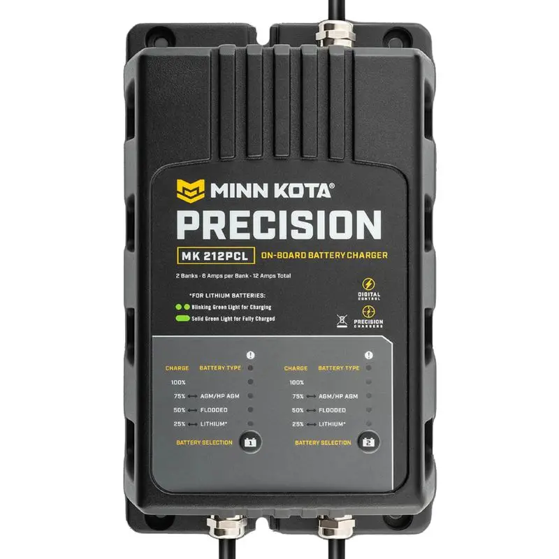 Minn Kota MK-212 Onboard Precision Charger: 2-Bank, 6A per Bank, LI-Optimized Output
