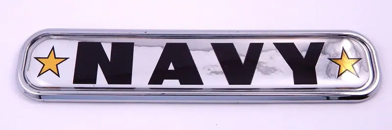 Navy-Inspired Chrome 3D Emblem Decal – 5.3″ for Vehicles & Marine Applications
