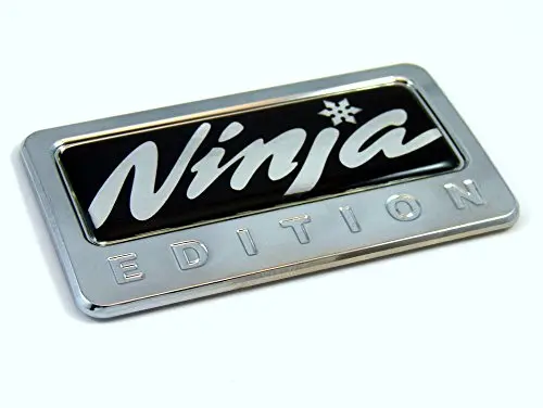 Ninja-Themed Domed Chrome Emblem Sticker for Motorcycles and Autos