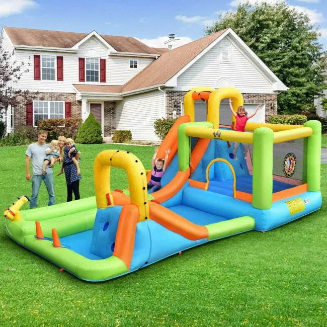 Outdoor Water Slide & Bounce House Combo for Kids – Inflatable Play Center