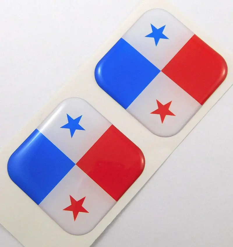 Panamanian Flag Square Domed Gel Decal – 1.5-Inch Outdoor-Grade Sticker for Cars and Bicycles
