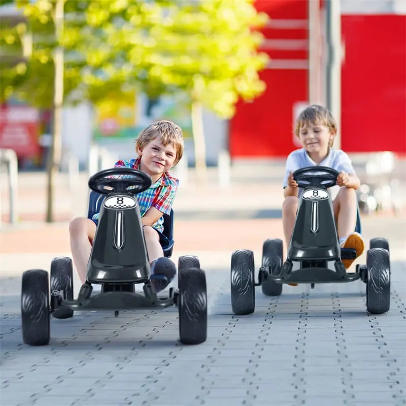Pedal-Powered Off-Road Go-Kart for Kids – 4-Wheel Quad with Adjustable Seat & Steering