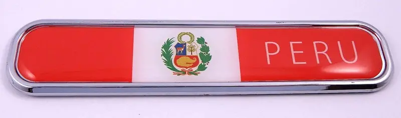 Peru Flag Chrome 3D Vehicle Emblem – 5.3″ Auto, Motorcycle & Boat Decal