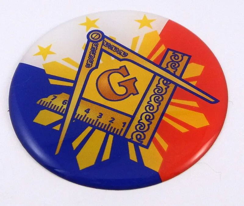 Philippine Masonic Symbol Round Domed Decal – 2.44″ Car & Bike 3D Emblem