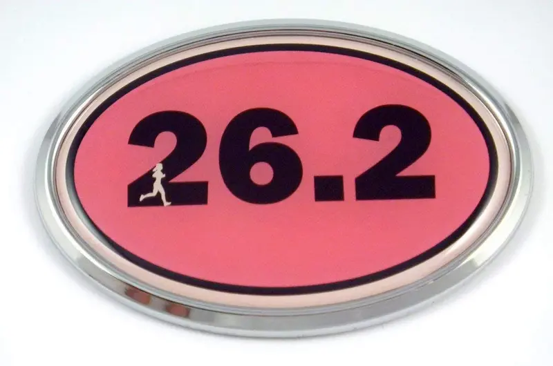 Pink 26.2 Marathon Chrome Car Decal – Feminine Running Achievement Sticker