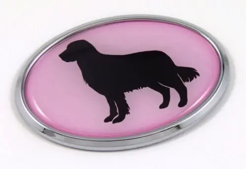 Pink Golden Retriever 3D Chrome Pet Decal – Soft & Stylish Animal Sticker