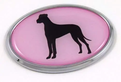 Pink Great Dane 3D Chrome Pet Decal for Vehicles and Personalized Gear