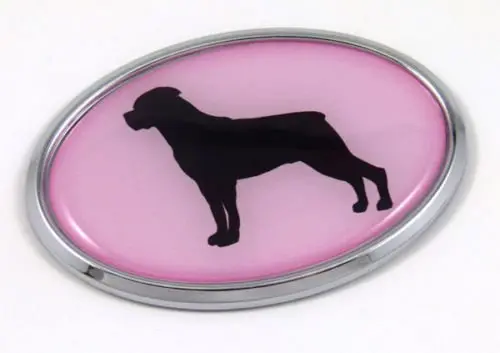 Pink Rottweiler 3D Chrome Pet Decal – Playful Yet Bold Vehicle Sticker