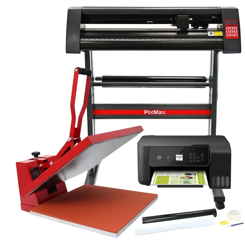 PixMax 50 cm Clam Heat Press — Vinyl Cutter, Printer & Weeding Kit