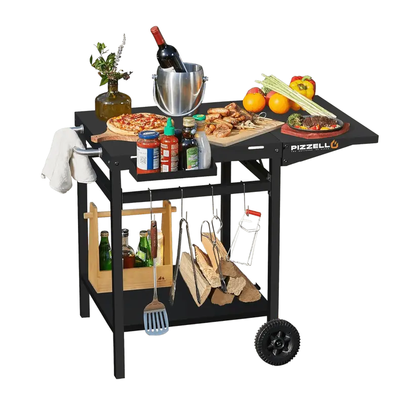 Pizzello Movable Pizza Oven Trolley – Outdoor Grill & BBQ Stand with Wheels