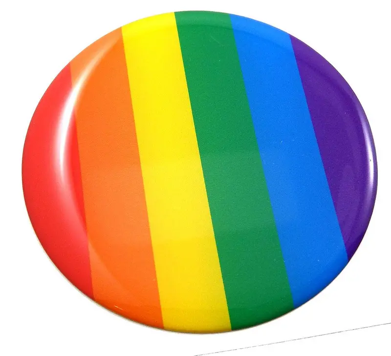 Pride Rainbow Flag Round Domed Chrome Car & Bike Emblem (2.44″)