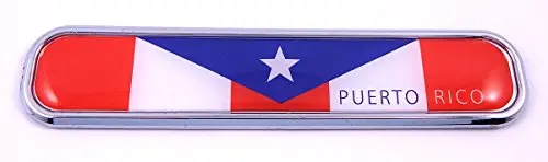 Puerto Rico Flag Chrome 3D Decal Emblem – 5.3 Inch Vehicle & Marine Sticker