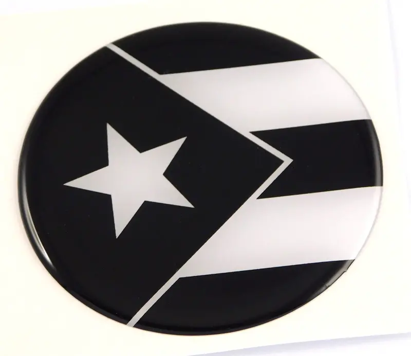 Puerto Rico Flag Decal – 2.44″ Monochrome Round Domed Sticker for Auto or Bike
