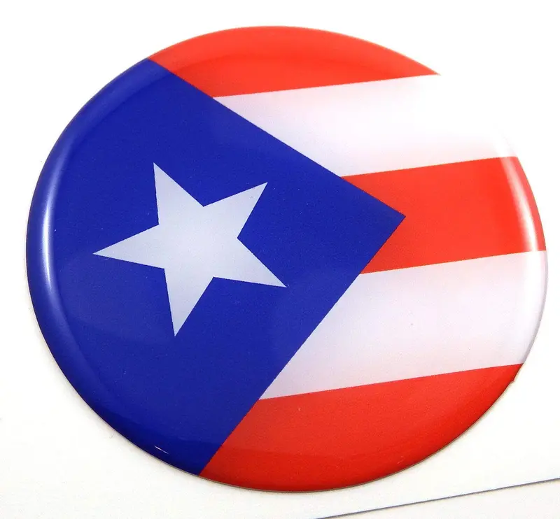 Puerto Rico National Flag Round 3D Decal – 2.44″ Vehicle & Bike Sticker