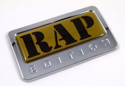 Rap Gold Limited Edition Domed Chrome Emblem Sticker for Vehicles
