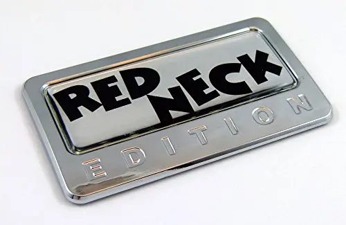 RED Neck Style Domed Chrome Emblem Sticker for Cars and Motorcycles
