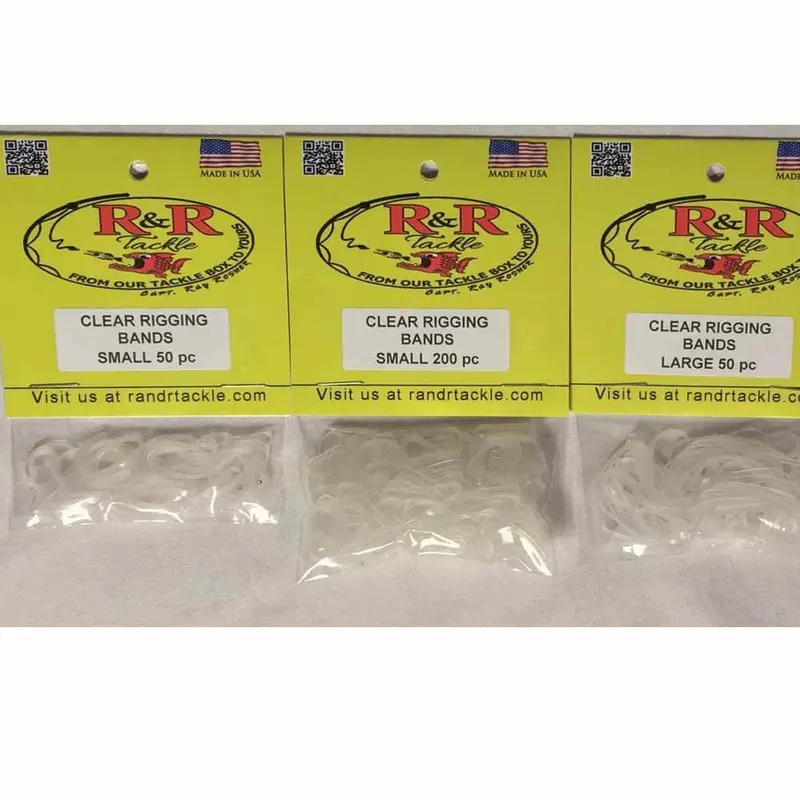 R&R Tackle Small Clear Rigging Bands for Fishing Gear