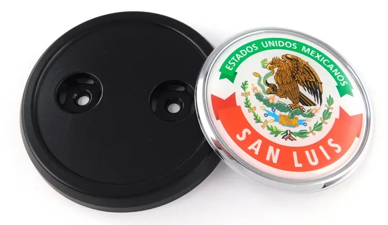 San Luis Potosí State Emblem – Matte Black Chrome Grill Badge