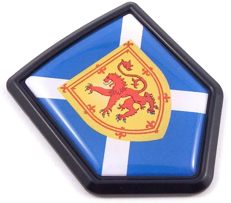 Scottish Flag Black Shield Emblem – Celtic-Themed 3D Car and Bike Decal