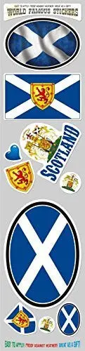 Scottish Flag Chrome Decals – 10-Piece Vinyl Pack Highlighting Scotland’s Saltire for Vehicles and Tech