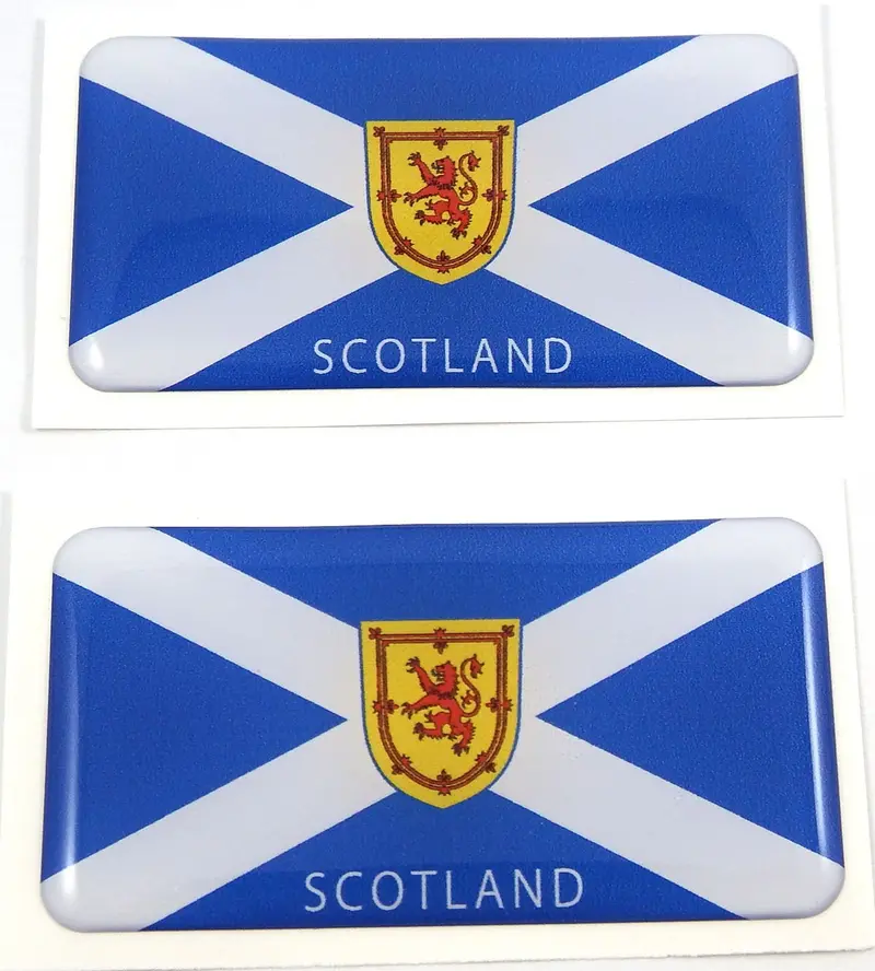 Scottish Saltire 3D Domed Decal – Embossed Scotland Emblem Sticker Set (2 pcs)